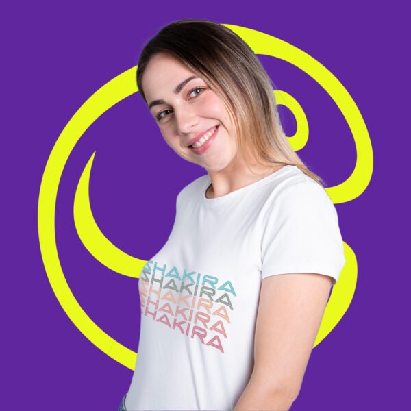 Multicolor Shakira White T-Shirt - free shipping - Image 3